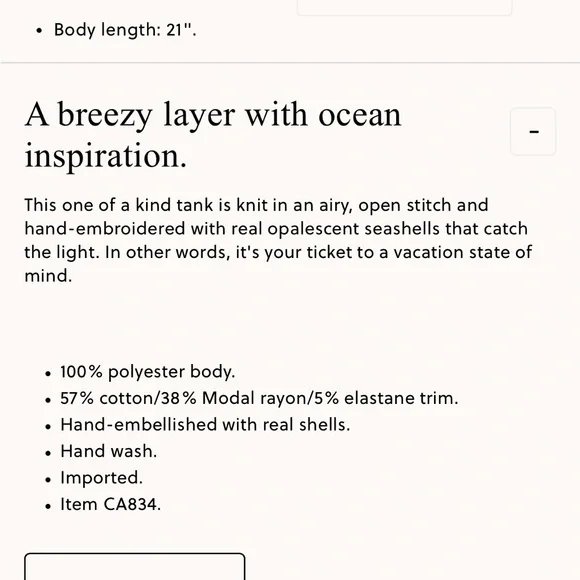 J. Crew Crochet Shell Embroidered Tank Top - Picture 3 of 4